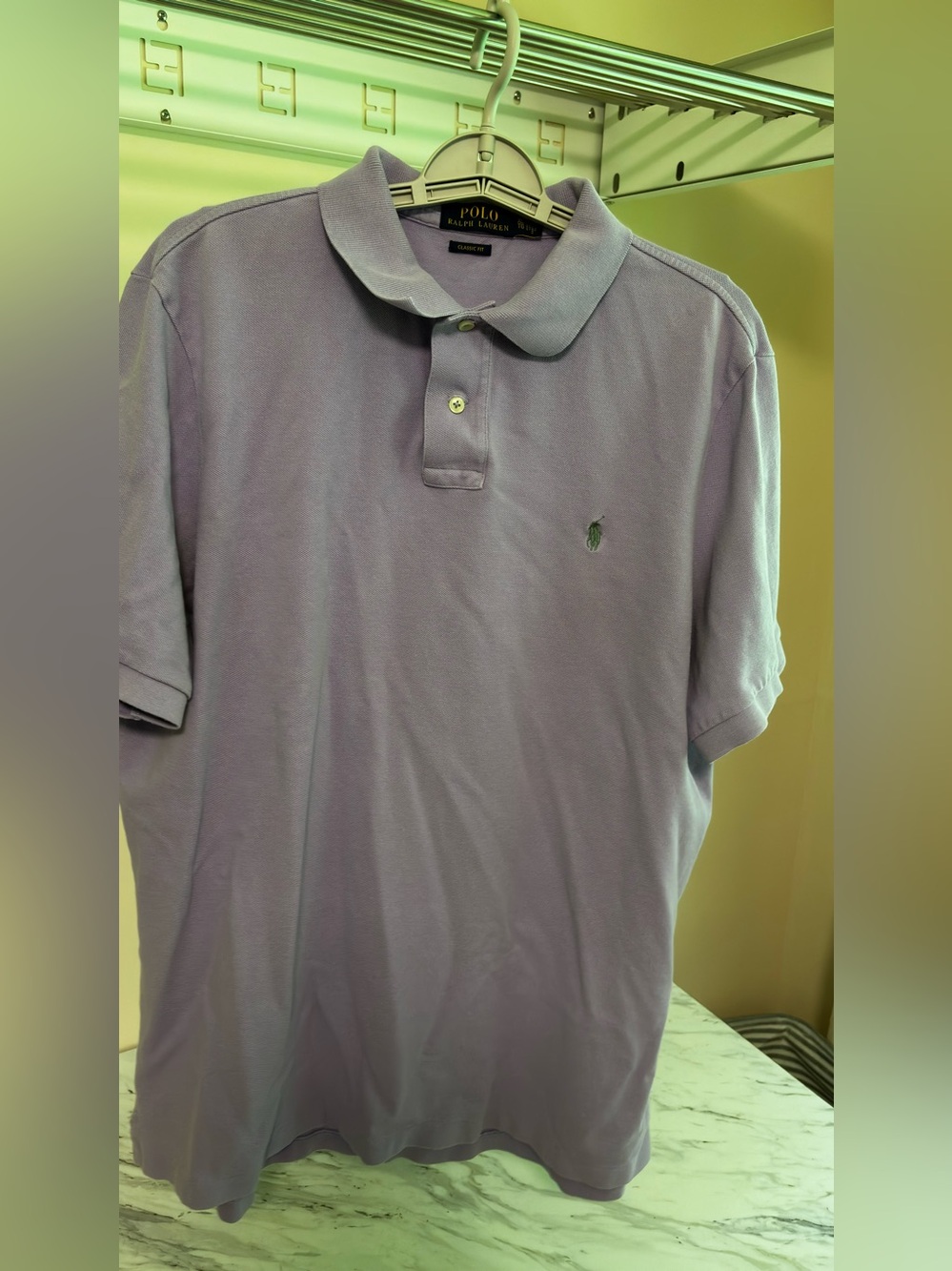 Ralph Lauren Men’s Lavender Polo Shirt with Embroidered Pony